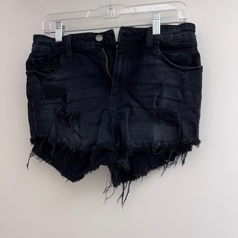 Studio Blue Black Women’s Distressed Cutoff Short Shorts Size 28